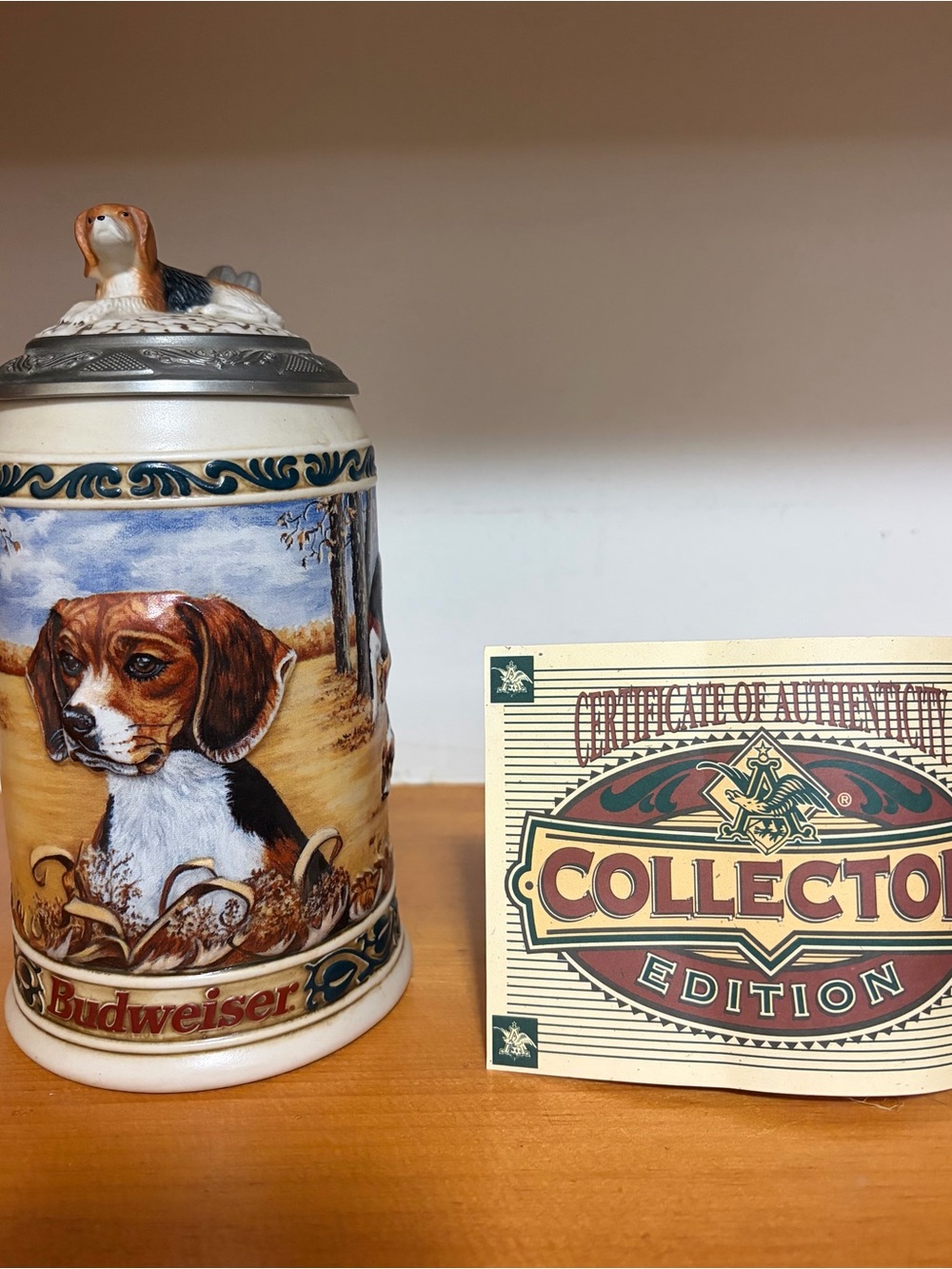 Vintage Budweiser Ceramic Beagle Stein